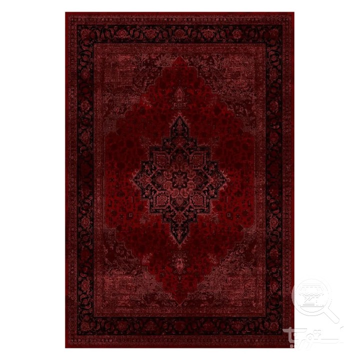 فرشینه مخمل ترک طرح ترنج زرشکی کد L8-717