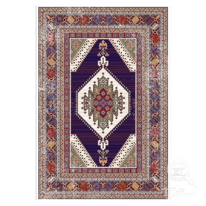 فرشینه مخمل ترک طرح هندسی ارغوانی کد U9-586
