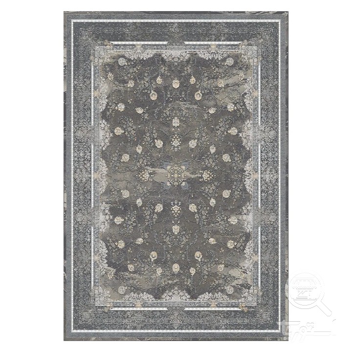 فرشینه مخمل ترک طرح افشان دودی کد L6-441
