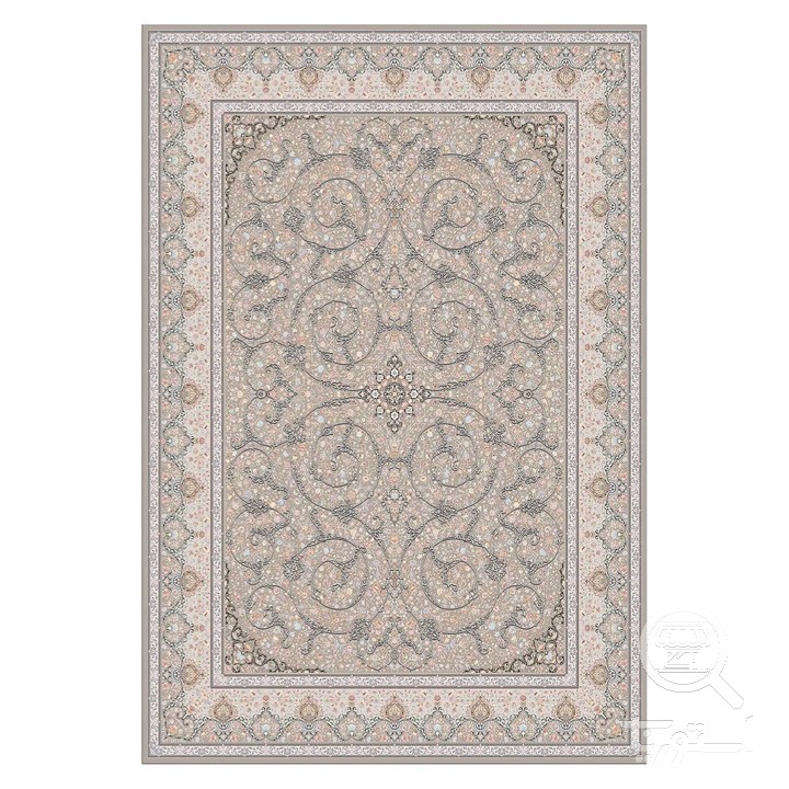 فرشینه مخمل ترک طرح اسلیمی بادامی کد L6-555