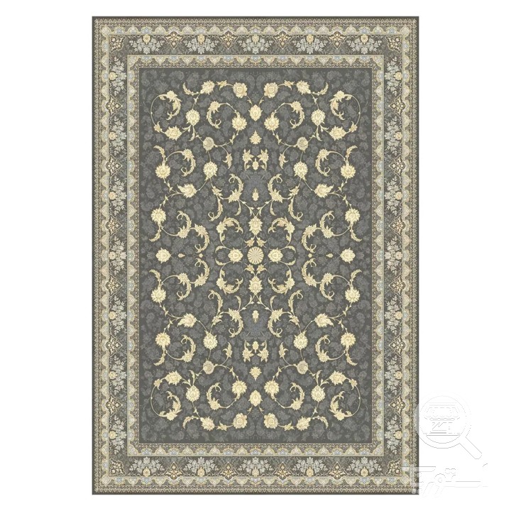 فرشینه مخمل ترک طرح اسلیمی طوسی کد U5-55