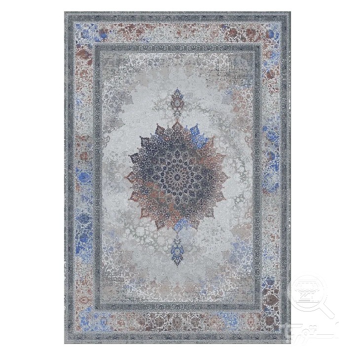 فرشینه مخمل ترک طرح شمسه آسمانی کد L6-527