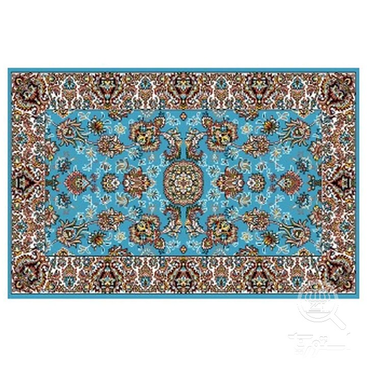 فرشینه مخمل ترک طرح افشان فیروزه ای کد R4-160