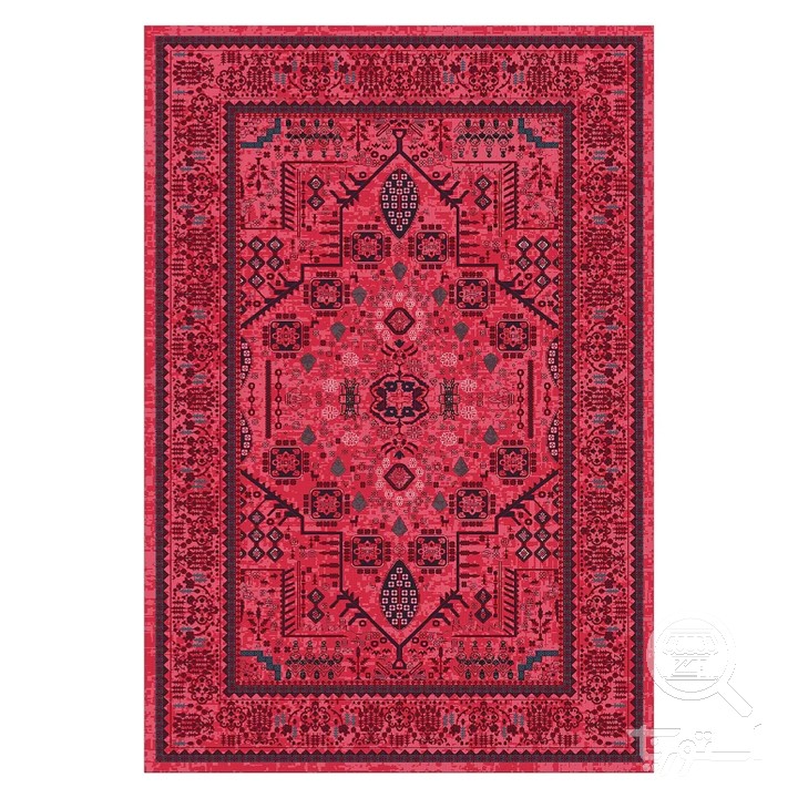 فرشینه مخمل ترک طرح عشایری سرخابی کد L6-219
