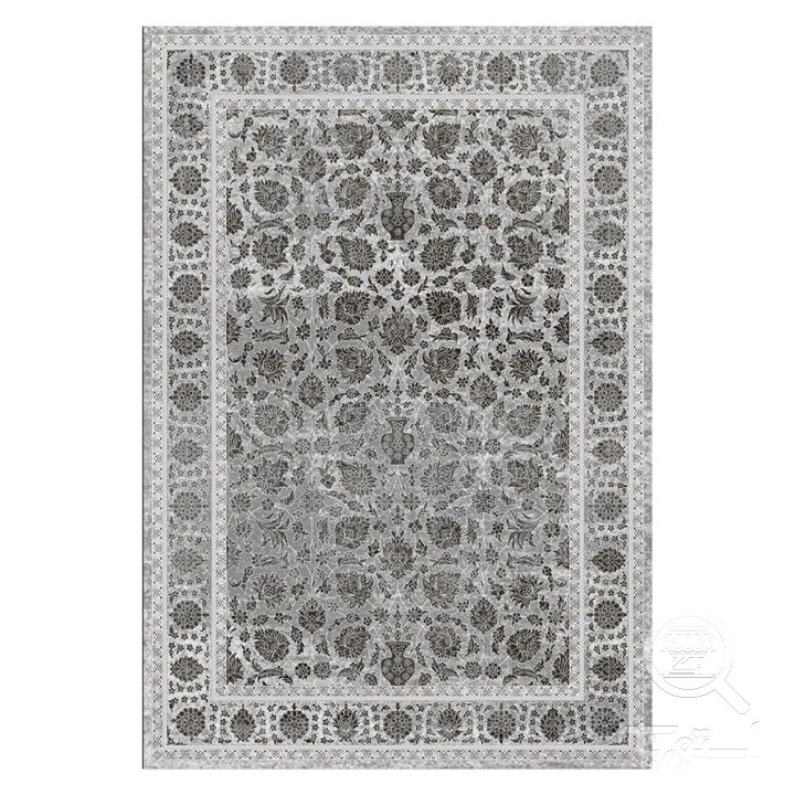 فرشینه مخمل ترک طرح افشان نقره ای کد L8-795