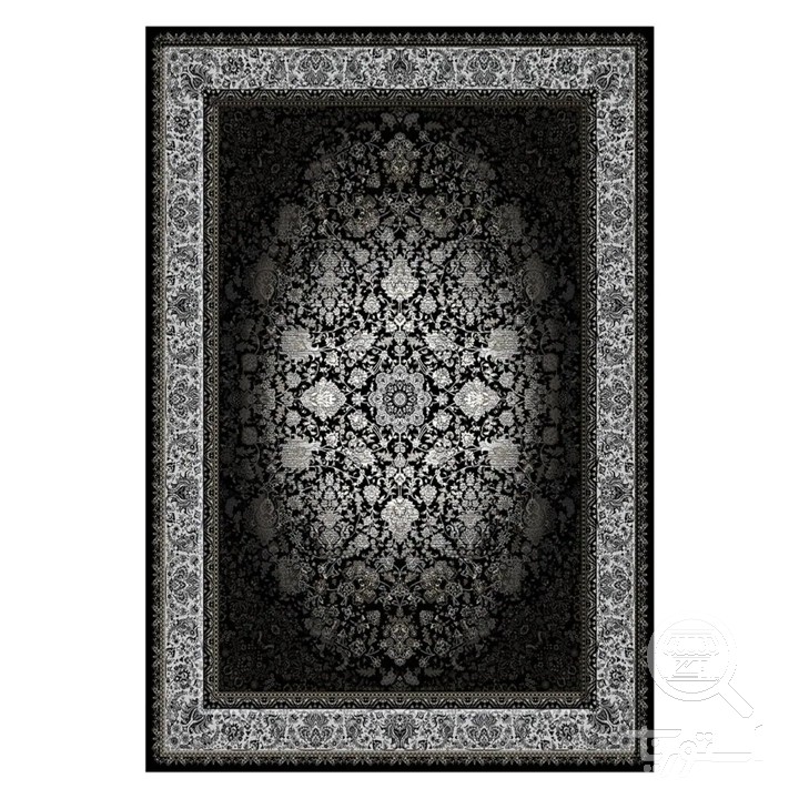 فرشینه مخمل ترک طرح افشان زغالی کد L8-750