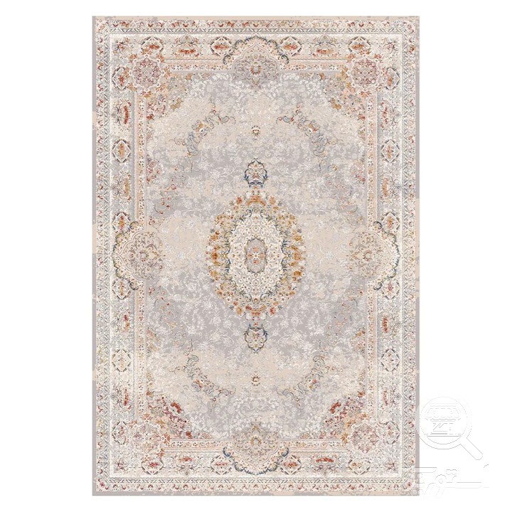 فرشینه مخمل ترک طرح لچک ترنج مسی کد L6-546