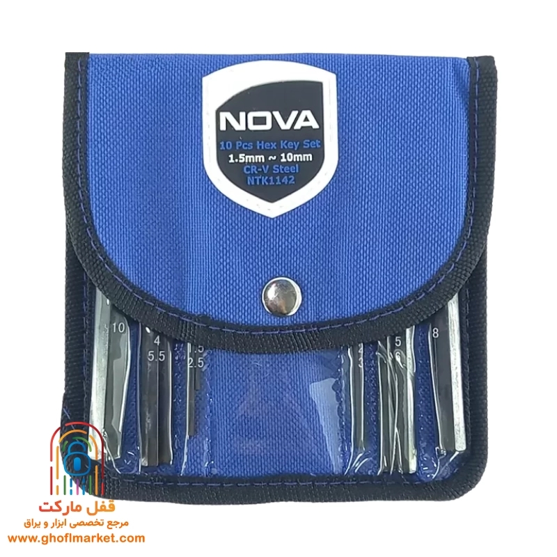 آچار آلن کیفی 10 عددی نووا مدل NKT-1142