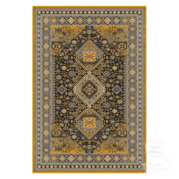 فرشینه مخمل ترک طرح هندسی زرین کد U9-567