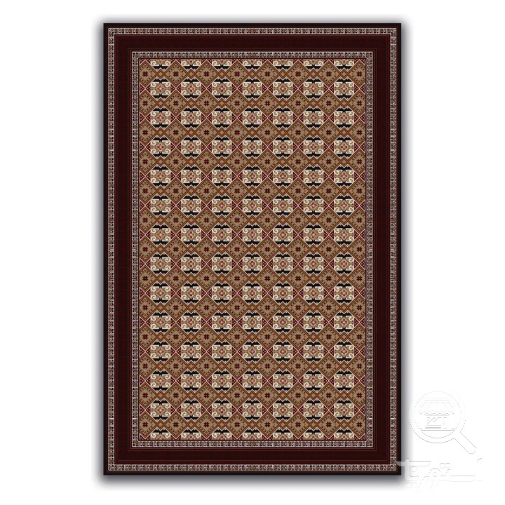 فرشینه مخمل ترک طرح خشتی شتری کد A4-123