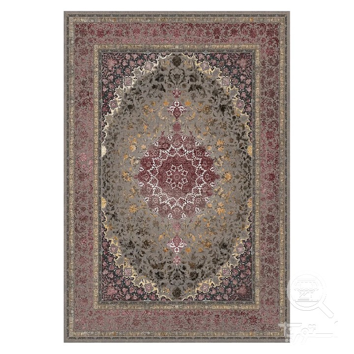 فرشینه مخمل ترک طرح ترنج یاسی کد L6-450