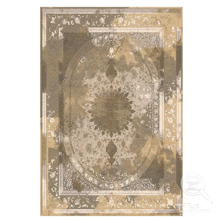فرشینه مخمل ترک طرح پتینه طلایی کد L6-526