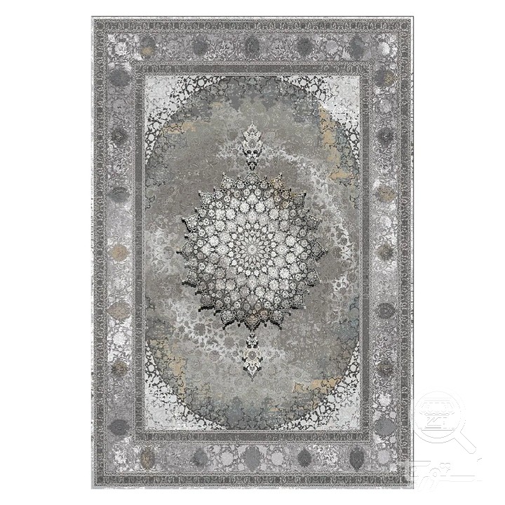 فرشینه مخمل ترک طرح شمسه دودی درشت کد L6-193
