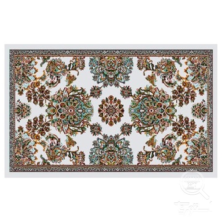 فرشینه مخمل ترک طرح شاه عباسی نقره ای کد R4-187
