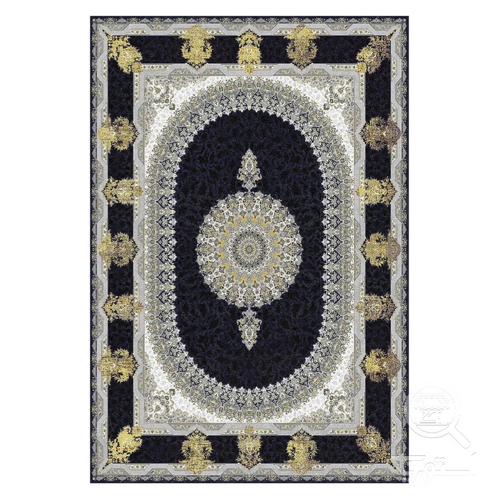 فرشینه مخمل ترک طرح شمسه طلایی کد L6-415