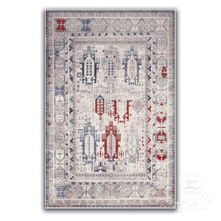 فرشینه مخمل ترک طرح عشایری دودی کد A4-145