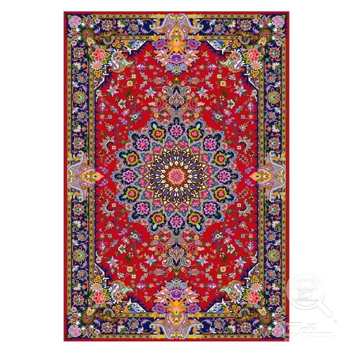 فرشینه مخمل ترک طرح ترنج لاکی کد U9-484