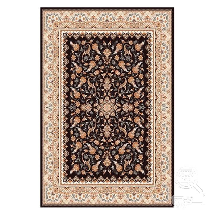 فرشینه مخمل ترک طرح افشان مشکی کرم کد O136