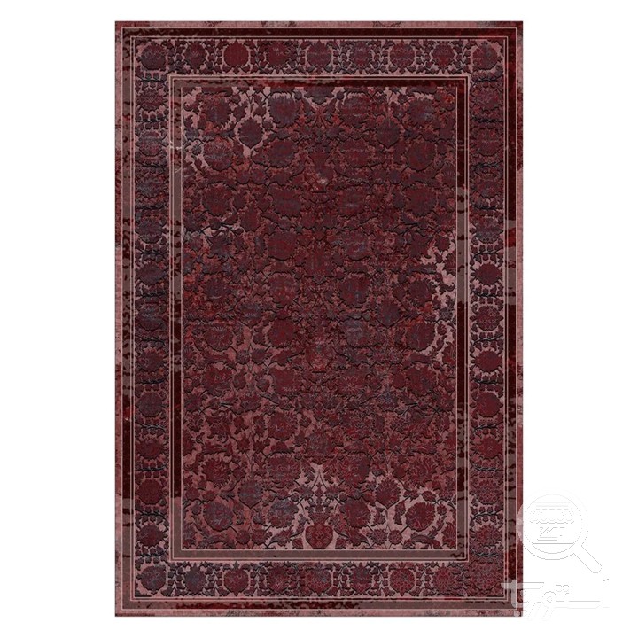 فرشینه مخمل ترک طرح افشان زرشکی کد L8-796