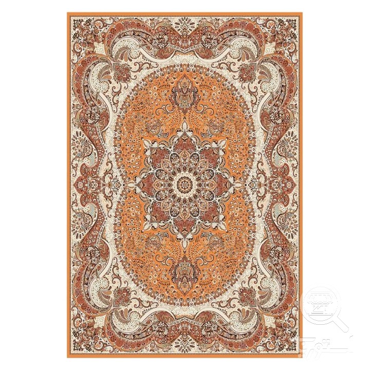 فرشینه مخمل ترک طرح ترنج مسی کد U9-581
