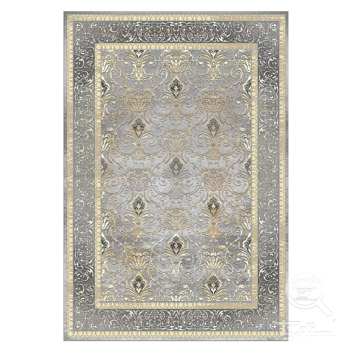 فرشینه مخمل ترک طرح گل فرنگ طلایی کد L6-539