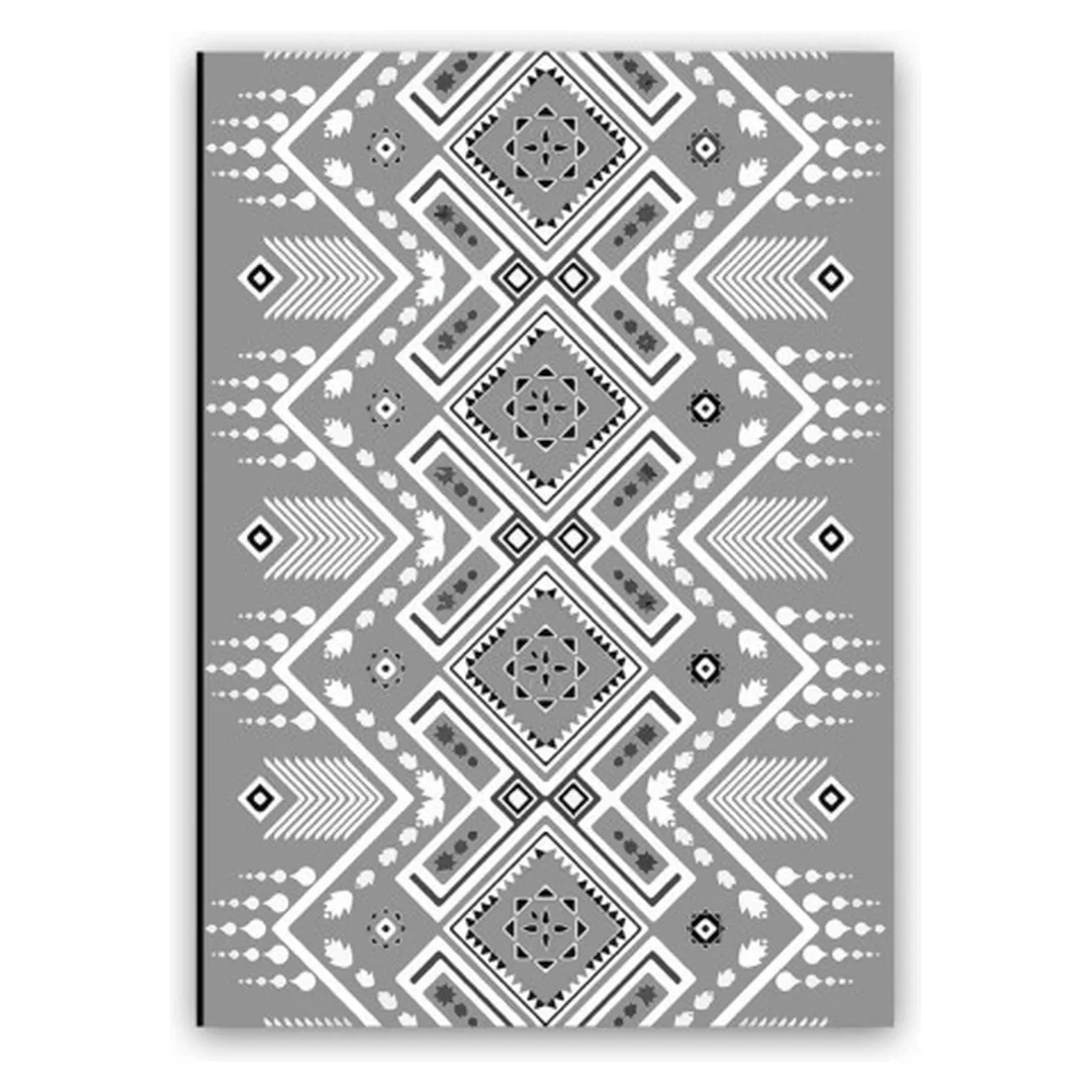 فرشینه مخمل ترک طرح مراکشی دودی کد M3-345