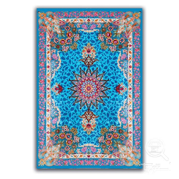 فرشینه مخمل ترک طرح شمسه آسمانی کد A4-015