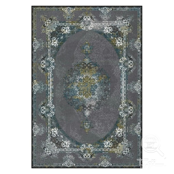 فرشینه مخمل ترک طرح وینتیج دودی کد L8-753