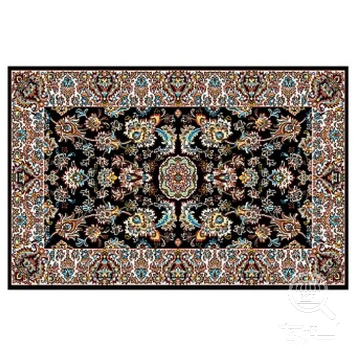 فرشینه مخمل ترک طرح ترنج زغالی کد R4-171