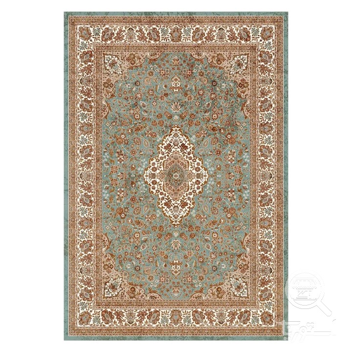فرشینه مخمل ترک طرح ترنج یشمی کد U9-565