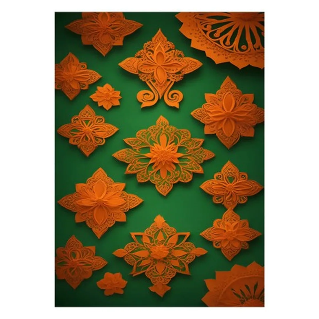 فرشینه مخمل ترک طرح کاشی مسی کد 3-9121