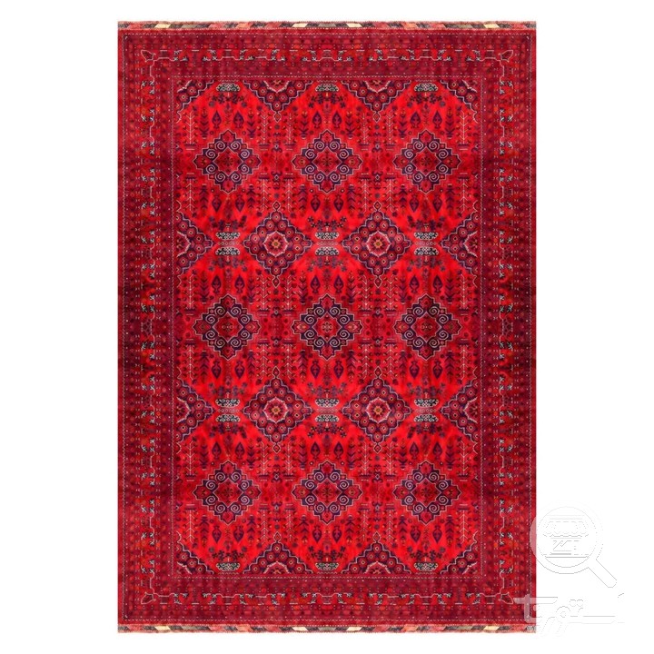 فرشینه مخمل ترک طرح خشتی لاکی کد U5-109