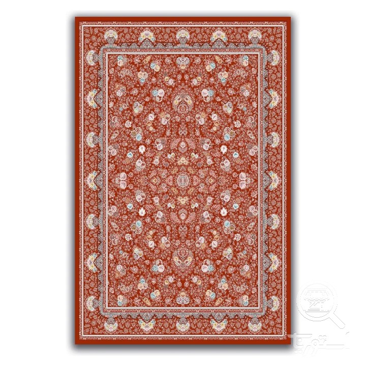 فرشینه مخمل ترک طرح افشان آجری کد A4-130