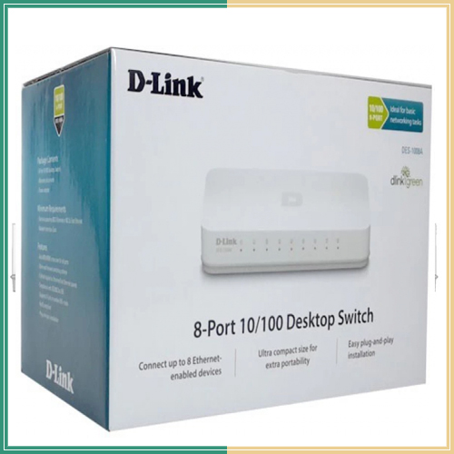 سوییچ شبکه دی لینک مدل D-Link DES-1008C دسکتاپ 8 پورت (Fast) 10/100Mbps