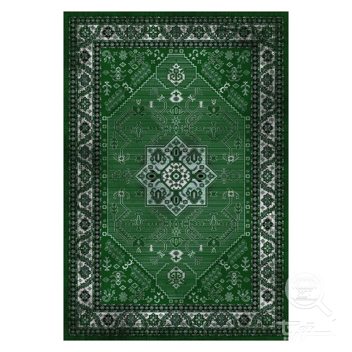 فرشینه مخمل ترک طرح هندسی زمردی کد U5-138