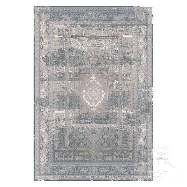 فرشینه مخمل ترک طرح پتینه دودی کد L6-106