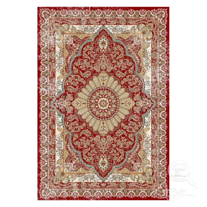 فرشینه مخمل ترک طرح لچک ترنج لاکی کد U9-585