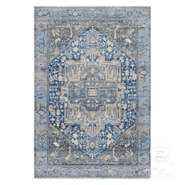 فرشینه مخمل ترک طرح وینتیج آسمانی کد U5-177