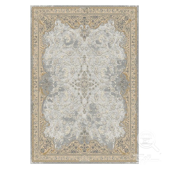 فرشینه مخمل ترک طرح قابی نقره ای کد L6-377