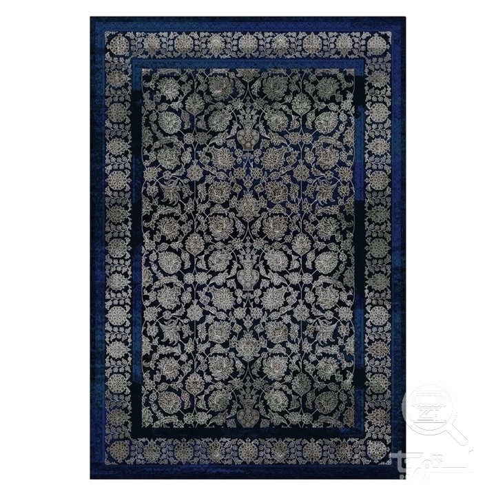 فرشینه مخمل ترک طرح افشان نیلی کد L8-798