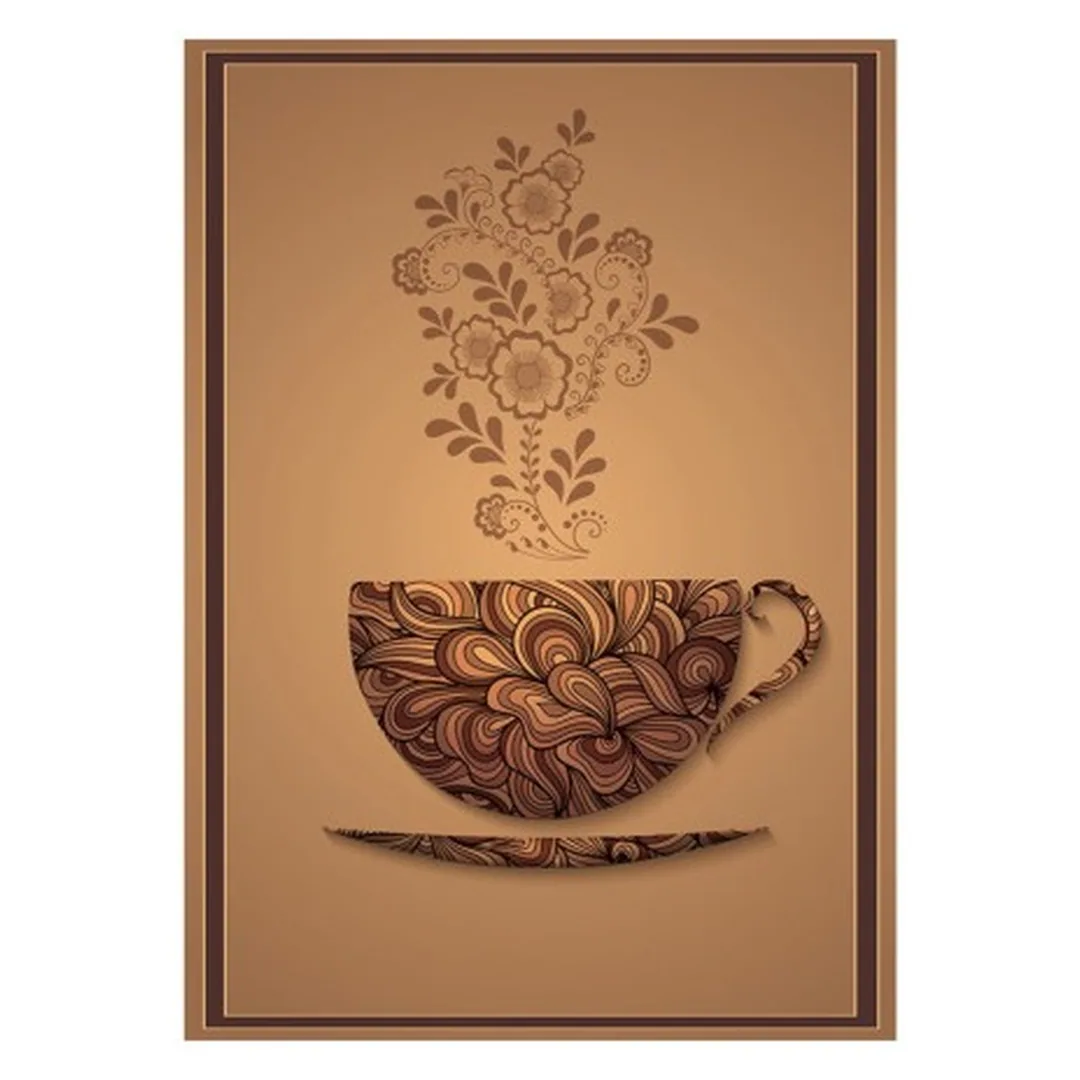 فرشینه مخمل ترک طرح فنجان قهوه کد K3-185