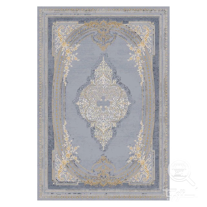 فرشینه مخمل ترک طرح ترنج طلایی کد L6-382