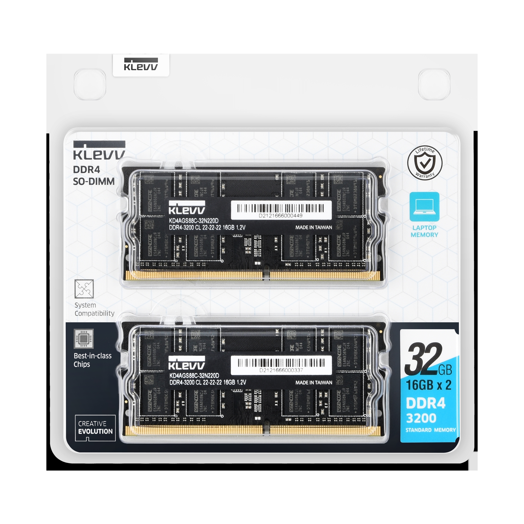 رم لپ تاپ تک کاناله KLEVV 32GB DDR4-3200