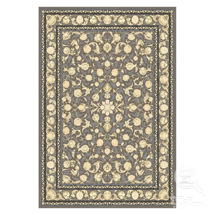 فرشینه مخمل ترک طرح شاه عباسی طوسی کد U5-64