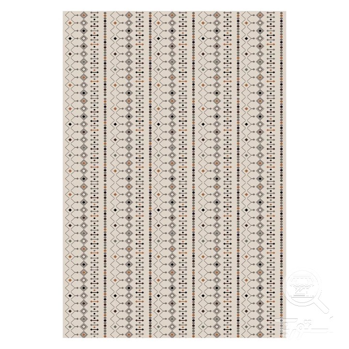 فرشینه مخمل ترک طرح هندسی کرم کد U5-221