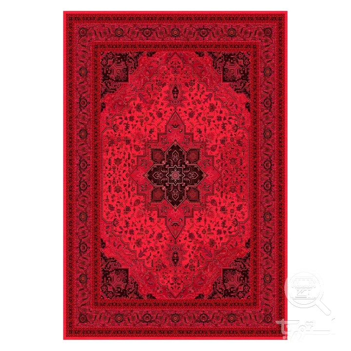 فرشینه مخمل ترک طرح لچک ترنج لاکی کد L6-138