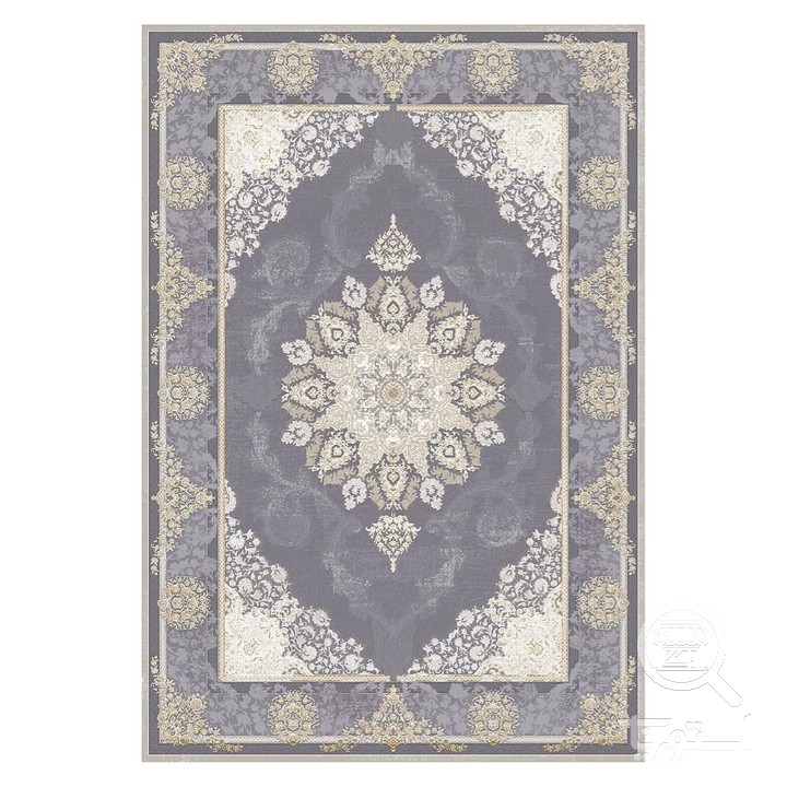 فرشینه مخمل ترک طرح ترنج یاس ارغوانی کد L6-168