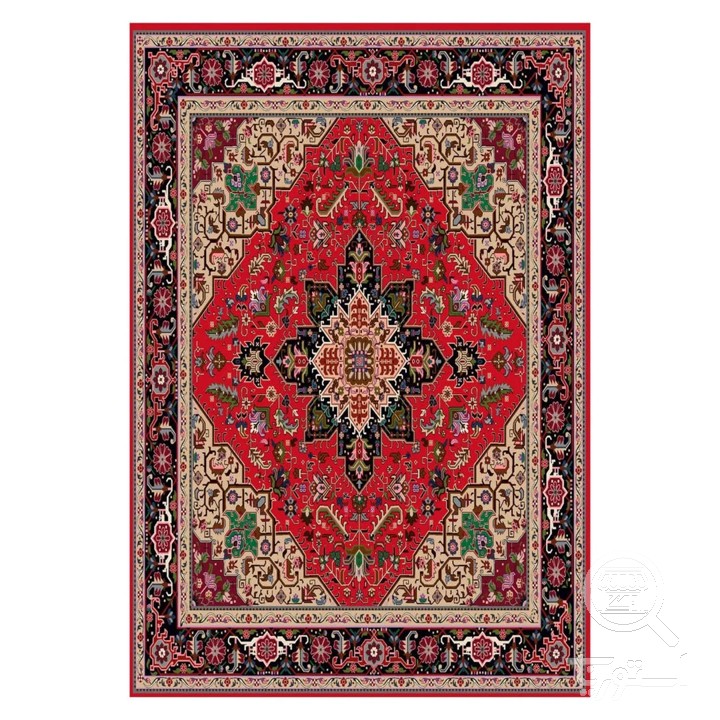 فرشینه مخمل ترک طرح ترنج شرابی کد U5-121