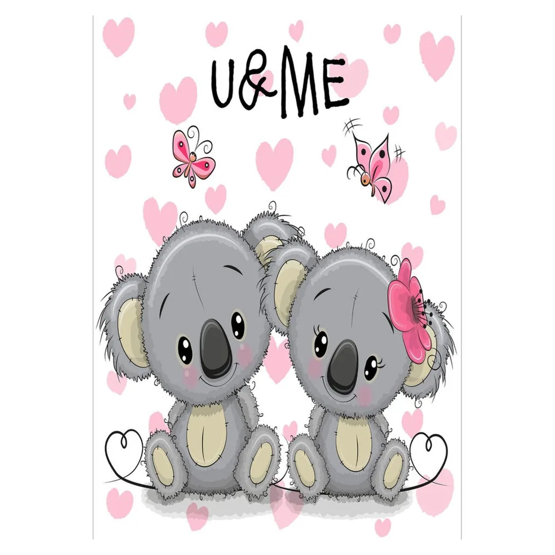 فرشینه مخمل ترک طرح کودکانه کوالا عاشق کد U5-332