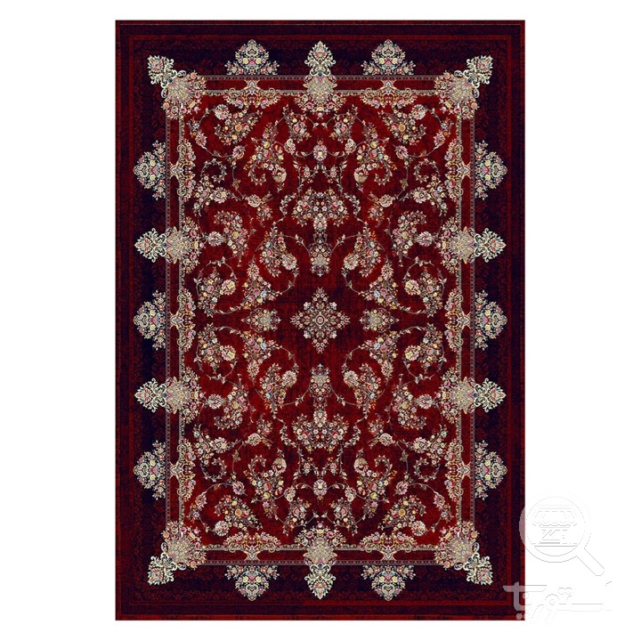 فرشینه مخمل ترک طرح افشان زرشکی کد L6-256